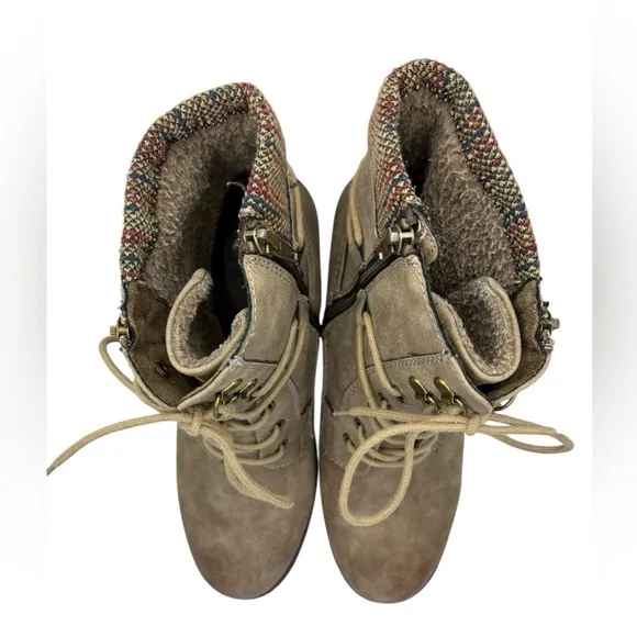 Spring Step Hellewn Taupe Combat Boots w/ Heel (Size 41/9.5-10)
