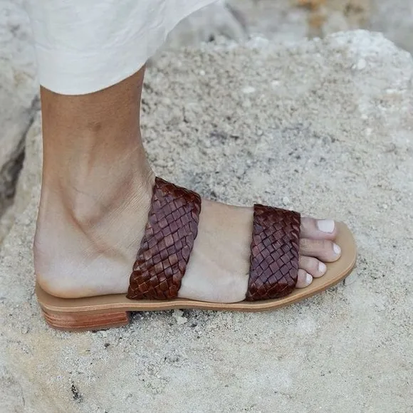 St. Agni Piers Woven Slide Sandals Sz 39
