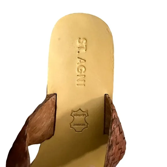St. Agni Piers Woven Slide Sandals Sz 39