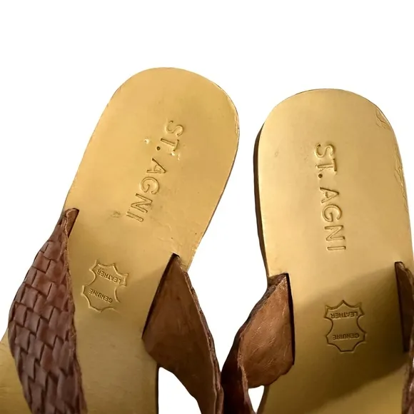 St. Agni Piers Woven Slide Sandals Sz 39