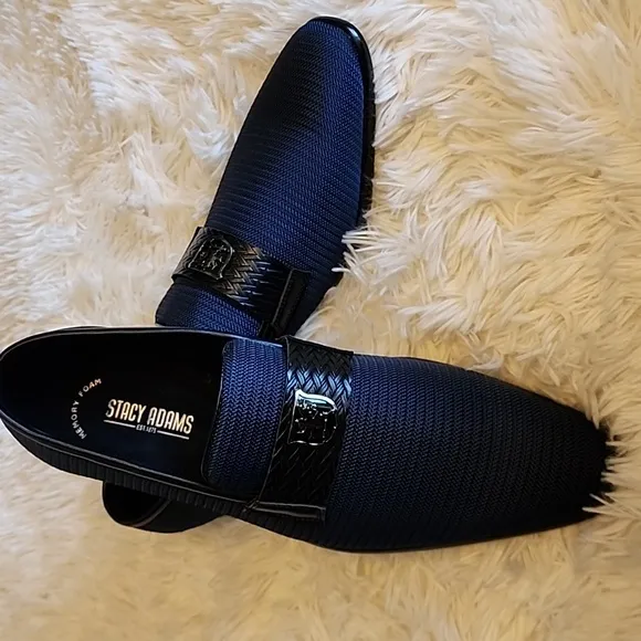 Stacy Adams Men's Dark Blue Loafers Shoes Brand New No Tag