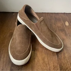 Staheekum Brown Genuine Suede Flip Side Loafers Shoes with Crash Back, size 9.5