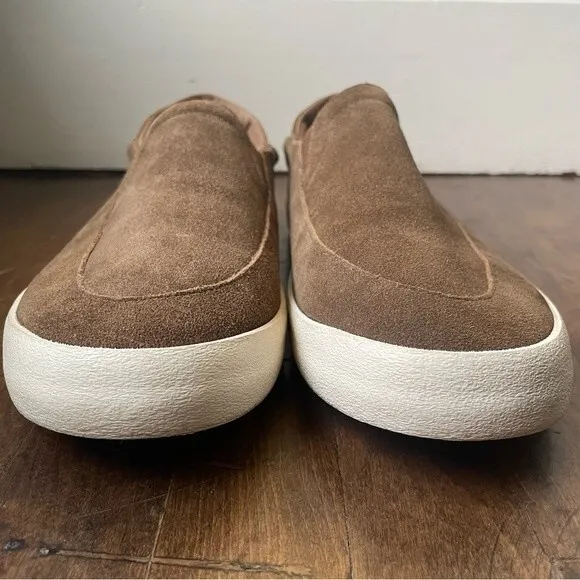 Staheekum Brown Genuine Suede Flip Side Loafers Shoes with Crash Back, size 9.5