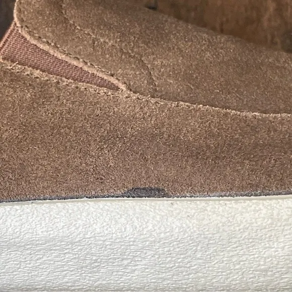 Staheekum Brown Genuine Suede Flip Side Loafers Shoes with Crash Back, size 9.5