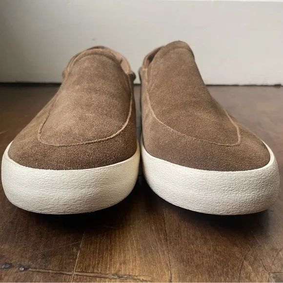 Staheekum Brown Genuine Suede Flip Side Loafers Shoes with Crash Back, size 9.5