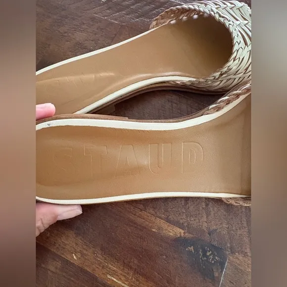 STAUD Woven Strap Flat leather sandals size 39