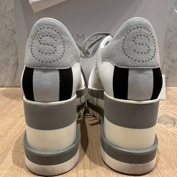 Stella McCartney Plas S Gomma White with Silver Stud Star Platform