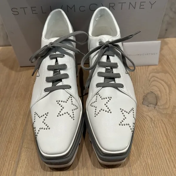 Stella McCartney Plas S Gomma White with Silver Stud Star Platform