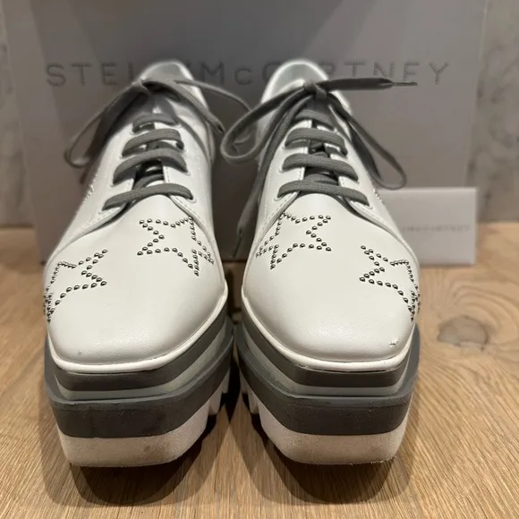 Stella McCartney Plas S Gomma White with Silver Stud Star Platform