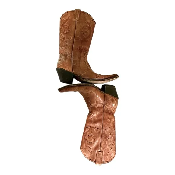 Stetson vintage Brown Leather Western Boots woman's size 8.
