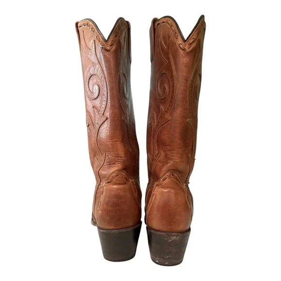 Stetson vintage Brown Leather Western Boots woman's size 8.
