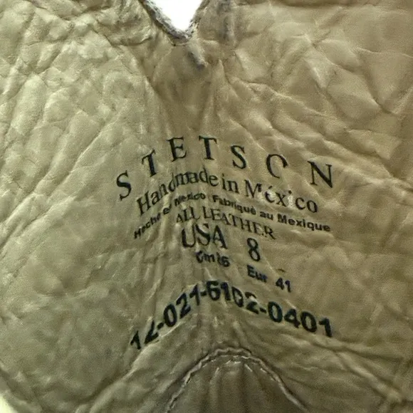 Stetson vintage Brown Leather Western Boots woman's size 8.