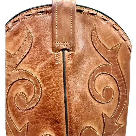 Stetson vintage Brown Leather Western Boots woman's size 8.
