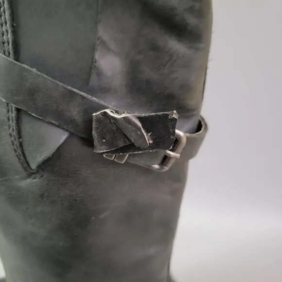 Steve Madden Edgewater Women's Zip Leather Biker Boho Harness Boots Size 8