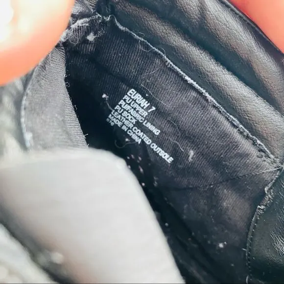 STEVE MADDEN Euriah Black High Top Quilted Vegan Leather Lace Up Sneaker Shoes 7