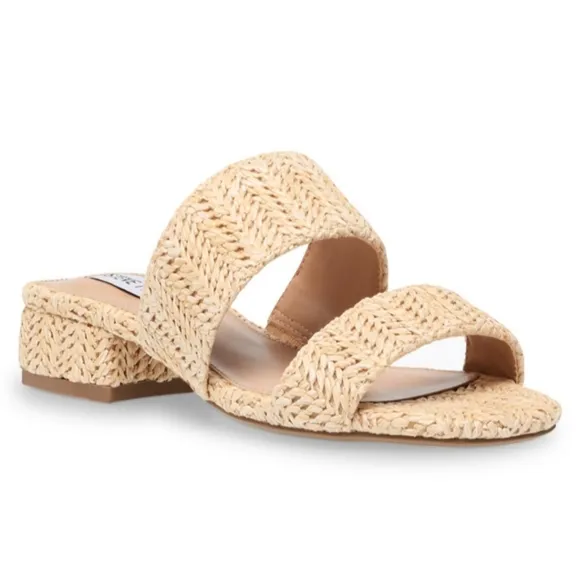 🌴Steve Madden  Jaron  cream Straw Sandals 🌴