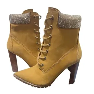 Steve Madden Karmen Cognac Studded Ankle‎ Boots NWOT