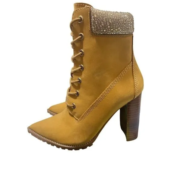 Steve Madden Karmen Cognac Studded Ankle‎ Boots NWOT