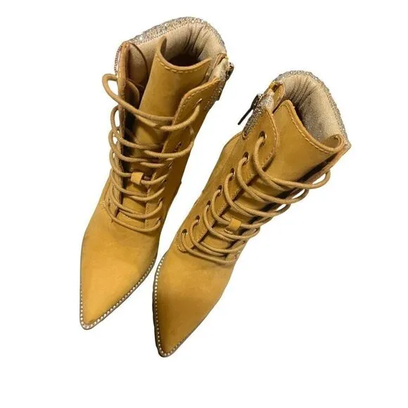 Steve Madden Karmen Cognac Studded Ankle‎ Boots NWOT