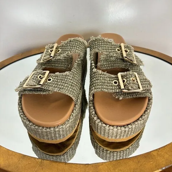 STEVE MADDEN Karrigan Womens Platform Sandals in Olive Size US 8.5