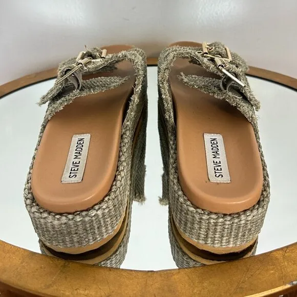 STEVE MADDEN Karrigan Womens Platform Sandals in Olive Size US 8.5