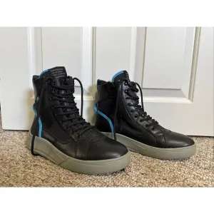 Steve Madden Mens Zenith Faux Leather Zipper High-Top Sneakers Shoes 9M