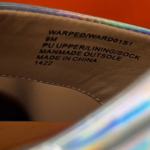 Steve Madden Warped Platform Block Heel Sandal Iridescent Rainbow Size 9