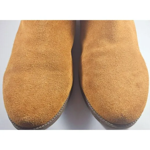 Steve Madden Womens Tan Suede Ankle Boots Size 10 Medium With Leather Upper &amp; PU