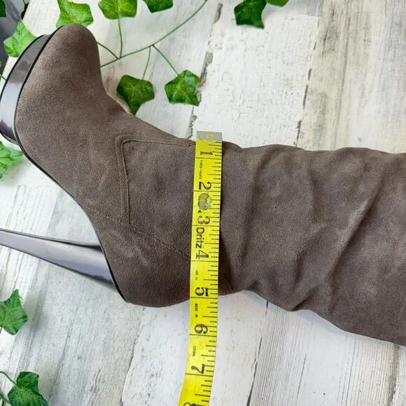 Steve Madden Xennon gray Suede Stiletto Size 9 Tall Platform Boots