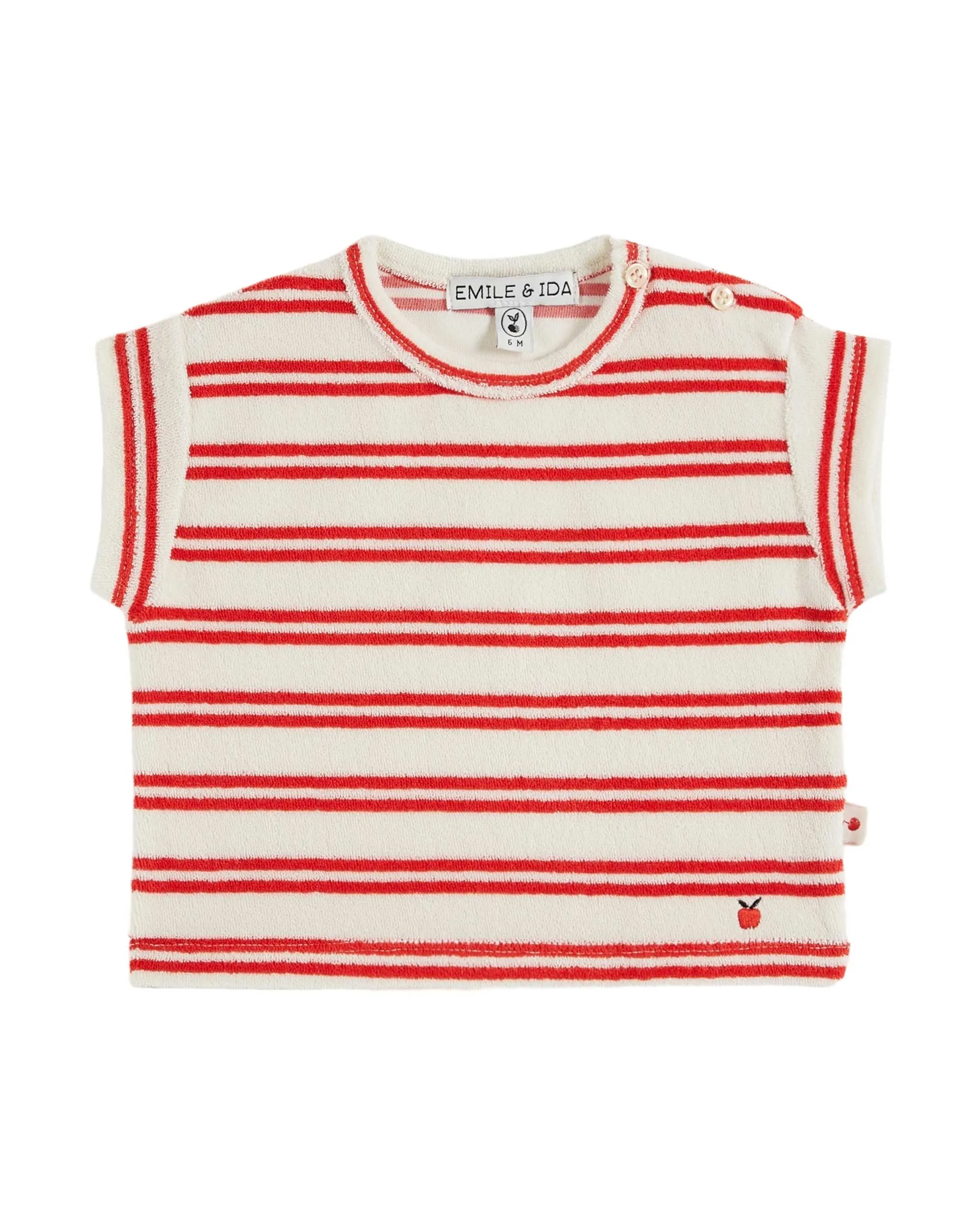 STRIPED TERRY TEE SHIRT - RAYURE CANNA