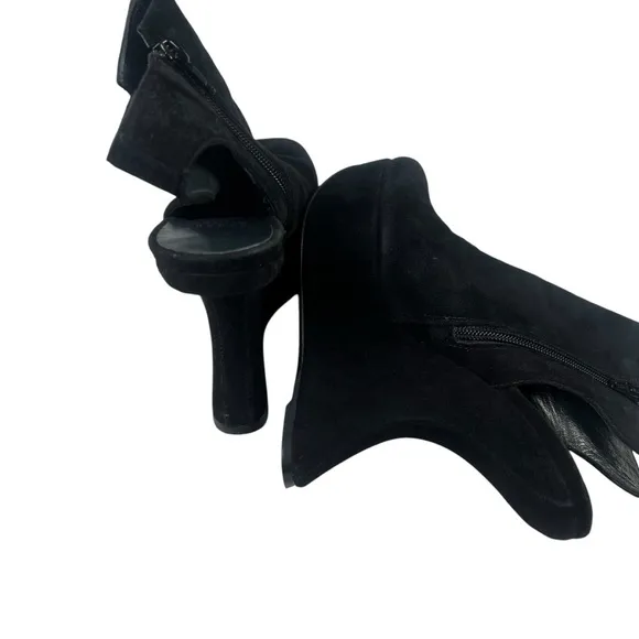 Stuart Weitzman Black Suede Platform Wedge Heels