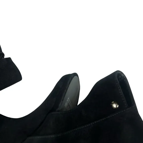 Stuart Weitzman Black Suede Platform Wedge Heels