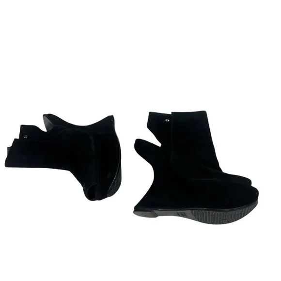 Stuart Weitzman Black Suede Platform Wedge Heels