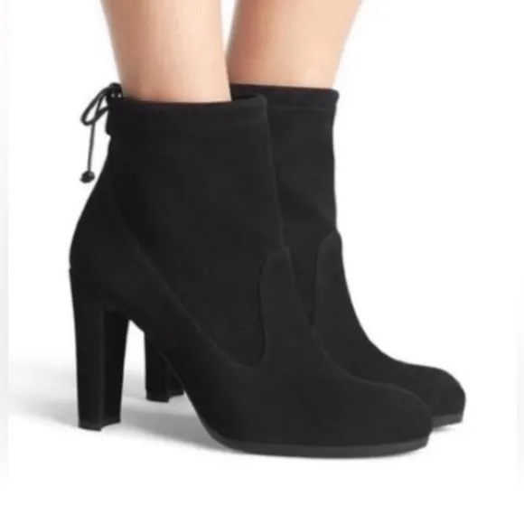 Stuart Weitzman Catch Tie-Back Suede AnkleBoot Size 6.5