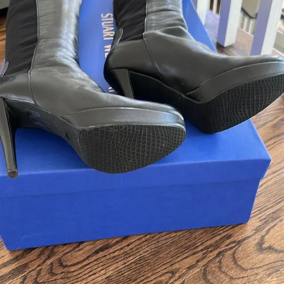 Stuart Weitzman chic over the knee boots with platform