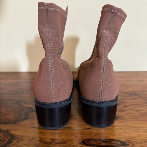 Stuart Weitzman Easyon Reserve Suede and Neoprene Ankle Boots Brown