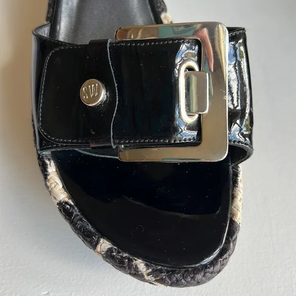 Stuart Weitzman | Patent Buckle Giraffe Wedge