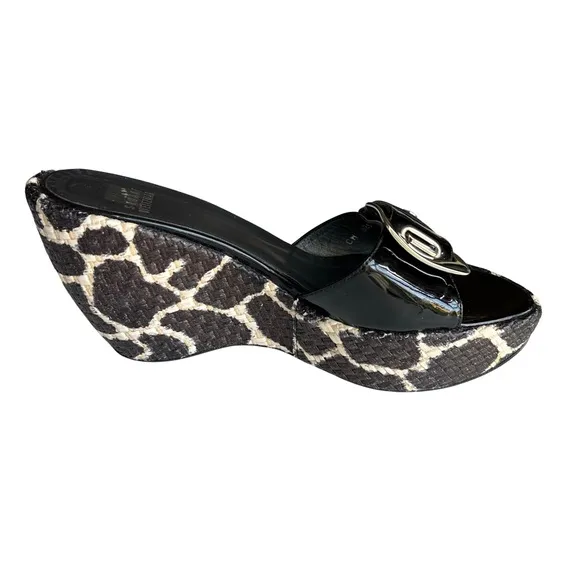 Stuart Weitzman | Patent Buckle Giraffe Wedge