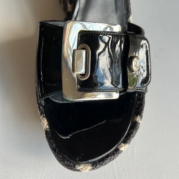 Stuart Weitzman | Patent Buckle Giraffe Wedge