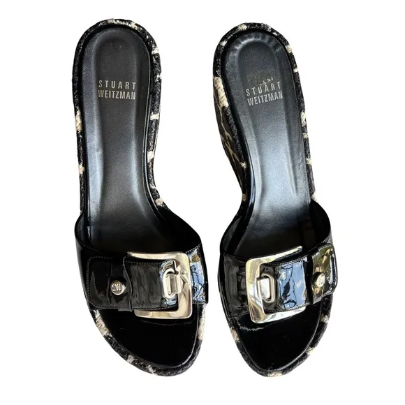 Stuart Weitzman | Patent Buckle Giraffe Wedge
