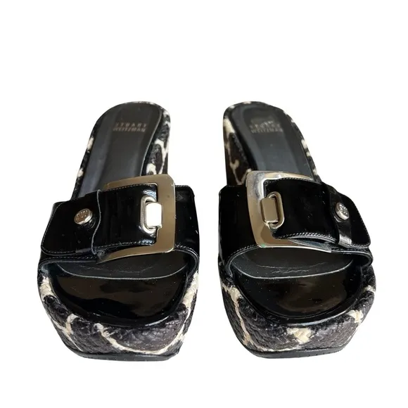 Stuart Weitzman | Patent Buckle Giraffe Wedge