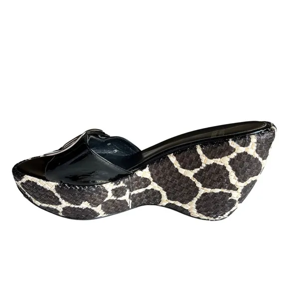 Stuart Weitzman | Patent Buckle Giraffe Wedge