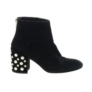Stuart Weitzman Pearl Black Suede Bacari Boots Size 7