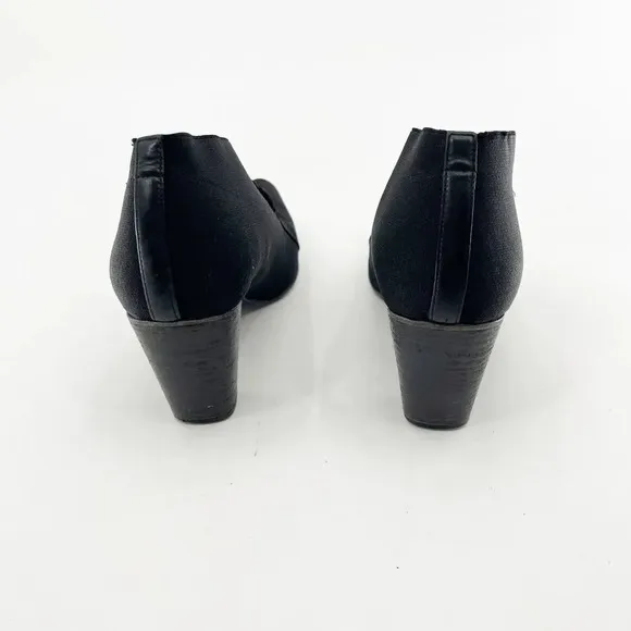 Stuart Weitzman Pointed Toe Ankle Boots Women's Size Black Heeled Canvas