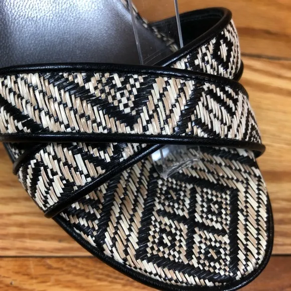 Stuart Weitzman Size 9.5 Nudist Curve Wicker Woven Wedge Sandals