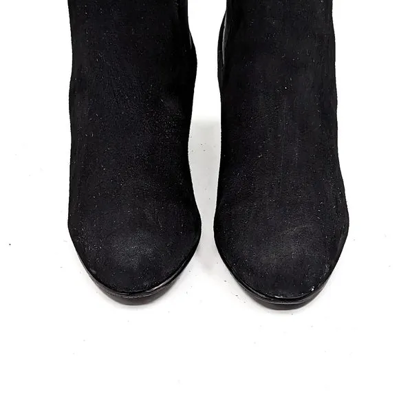 Stuart Weitzman Women Black Suede Dressy Office Wedge Ankle boots size 9.5