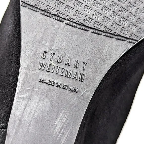 Stuart Weitzman Women Black Suede Dressy Office Wedge Ankle boots size 9.5