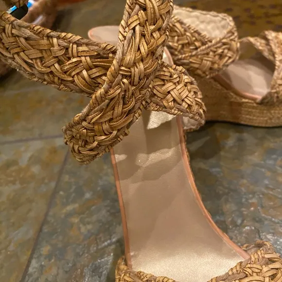 Stuart Weitzman Woven Wedge Sandal