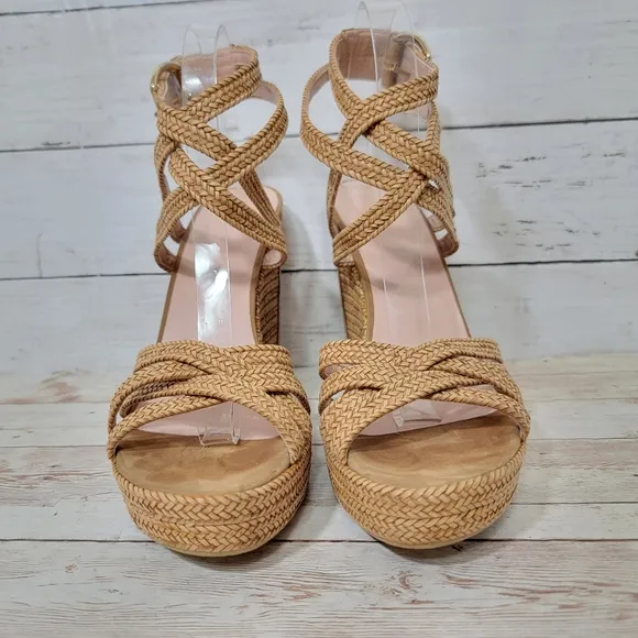 Stuart Weitzman woven wedge sandals