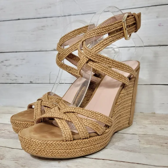 Stuart Weitzman woven wedge sandals